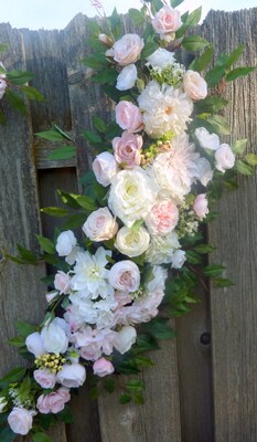 Blush Pink and White Wedding Arch Flowers, Wedding Arbor Flowers - image3